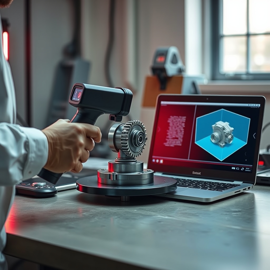 Escaneo 3D de una pieza metálica